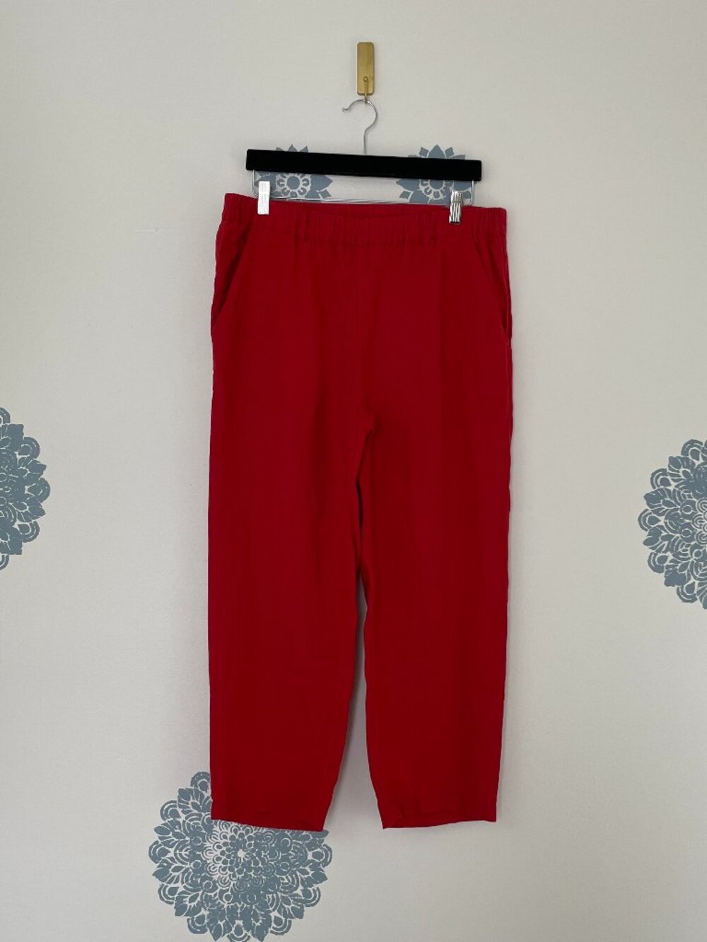 Quince 100% European Linen High Rise Pull-On Pants in Chile Size Large